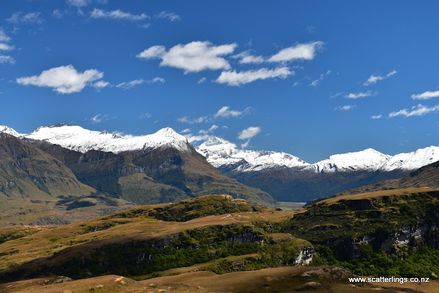 Fresh snow and view of Mt Aspiring and the Southern Alps, New Zealand