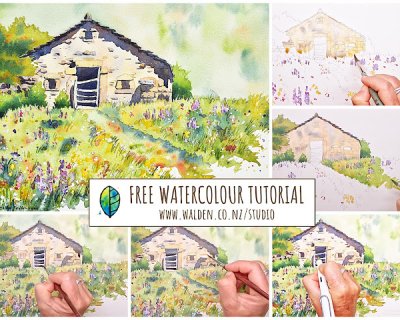 free watercolour tutorial - a little ermita