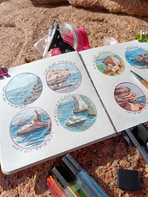 Sketching rocks, Sardinia