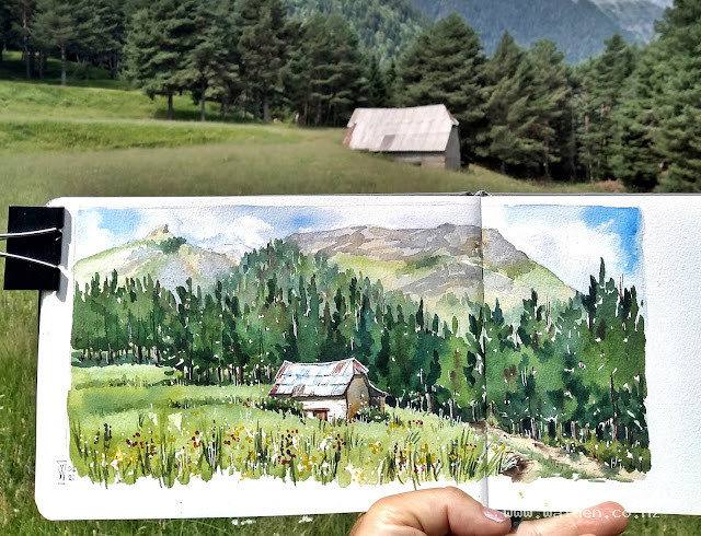 Little alpine farm shed, Pyrenees, Spain