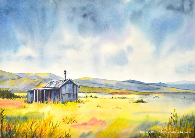 Rain Over the Hawkduns, 38x28cm