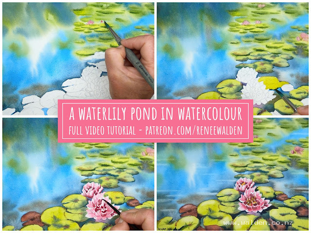 How to paint a waterlily pond in watercolour