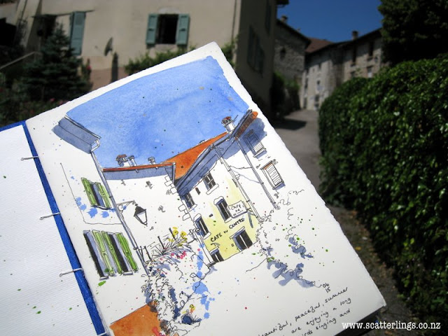 Urban sketching in Choranche, France