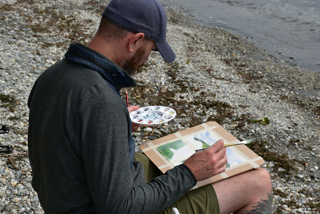 Art workshop : learn to paint watercolours outside. Wanaka New Zealand.