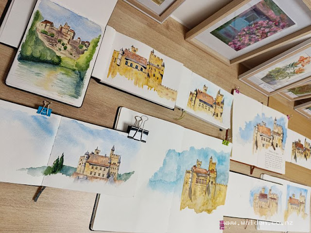 Student sketches of Beynac Castle