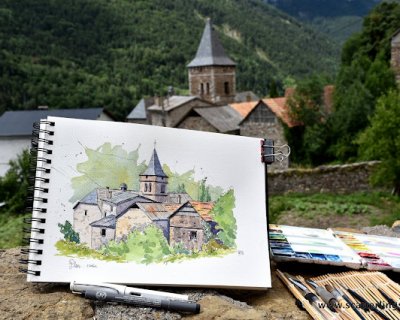 sketching little spanish villages