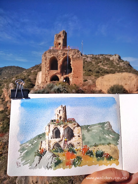 Castell d'Alos de Balaguer, Catalunya getting some TLC from some workers
