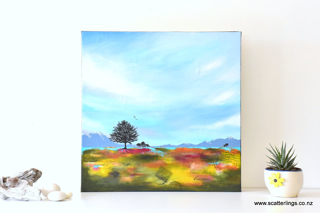 "Not so far away" - abstract landscape on canvas