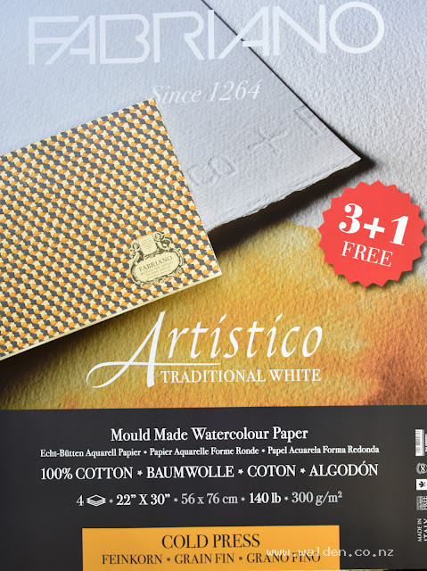 Fabriano Artistico watercolour single sheets and watercolour block