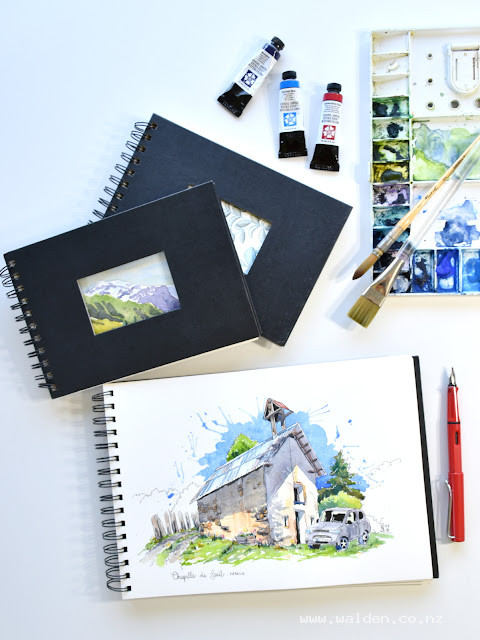 Fabriano watercolour sketchbooks for sketching and painting outside.