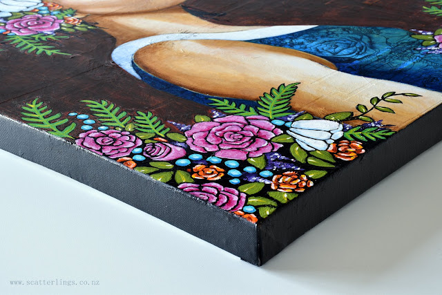 Detail of "Abundance" - Gaia goddess with flowers