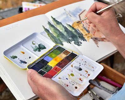 watercolour travel palette idea