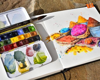 what I've discovered about painting with honey-based watercolours