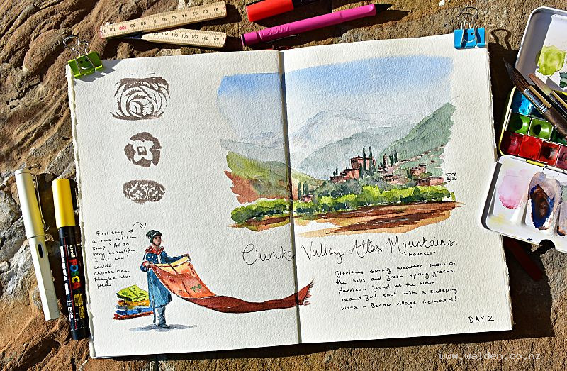 Sketches of day in Atlas Mountains