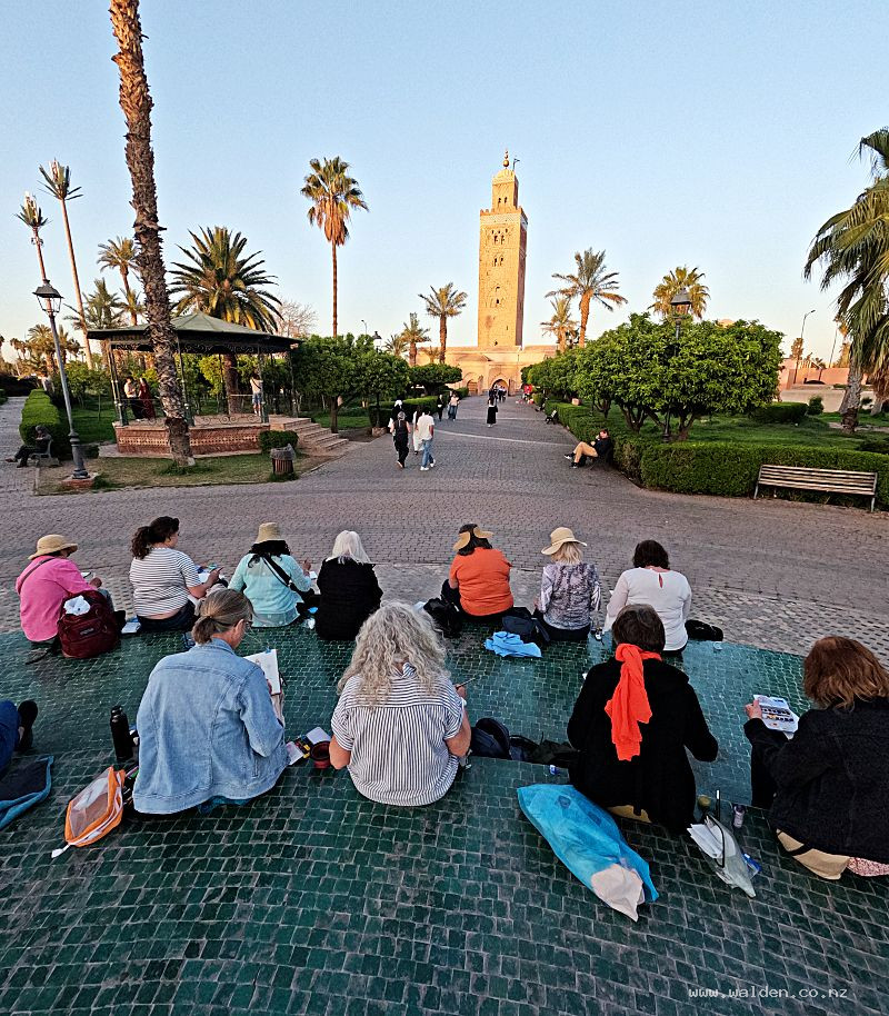 Sunset sketching, Koutoubia Mosque, Marrakech