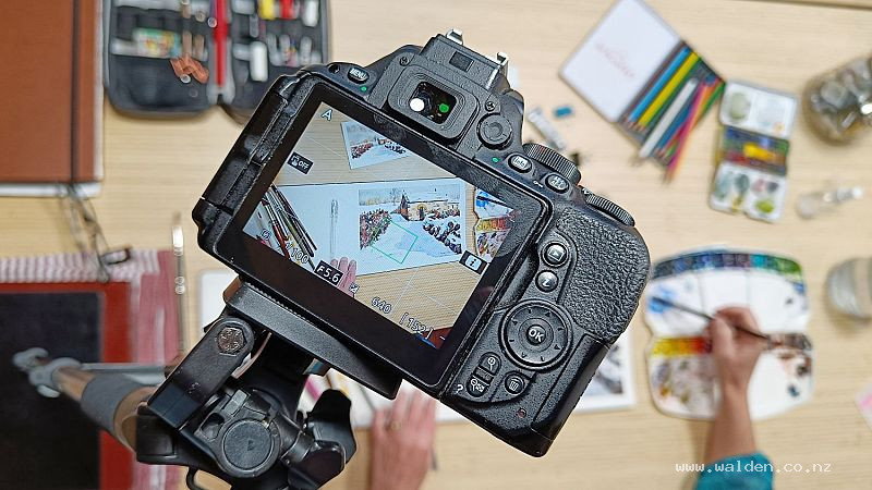 Filming a watercolour tutorial