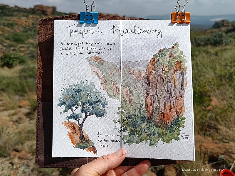 Watercolour of Tonquani Kloof, Magaliesberg