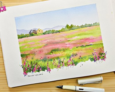 painting pink fields
