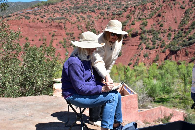 Sketching in the Atlas mountains