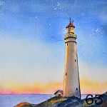 63. Lighthouse with night sky