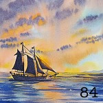 84. Ship at sunset
