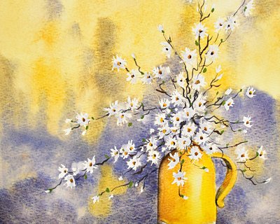 Vase with white flowers