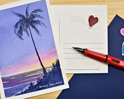 Sunset palm tree