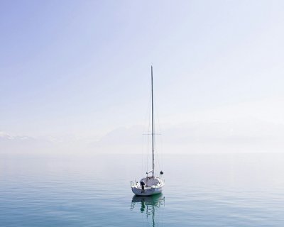 A yacht in calm water