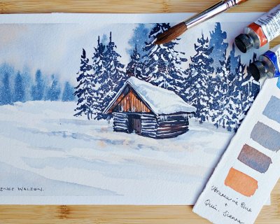 Winter scene in two colours