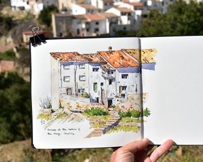 Terraced houses in Chulilla, Spain