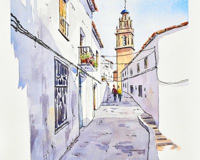 Little street in Chulilla, Spain