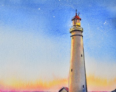 Lighthouse at night