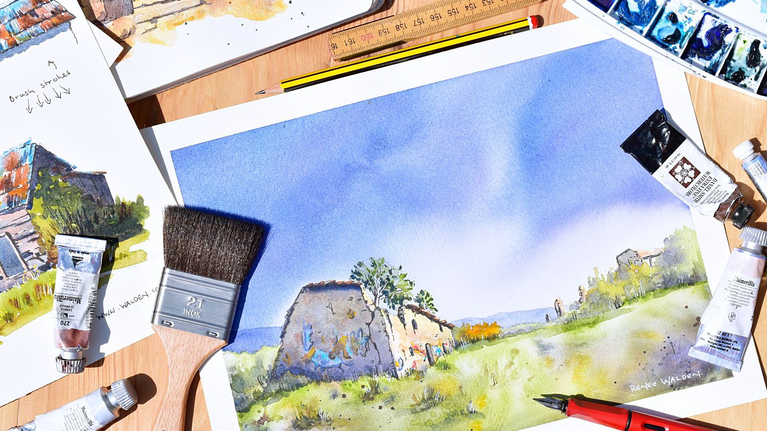 Watercolour painting demonstration